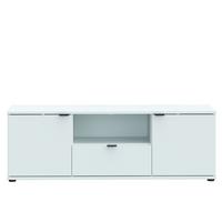 TV diel Ganymede, svetlosivá, š: 130 cm - čierna/svetlosivá, Modern, kov/kompozitné drevo (129,8/43,9/41,3cm)