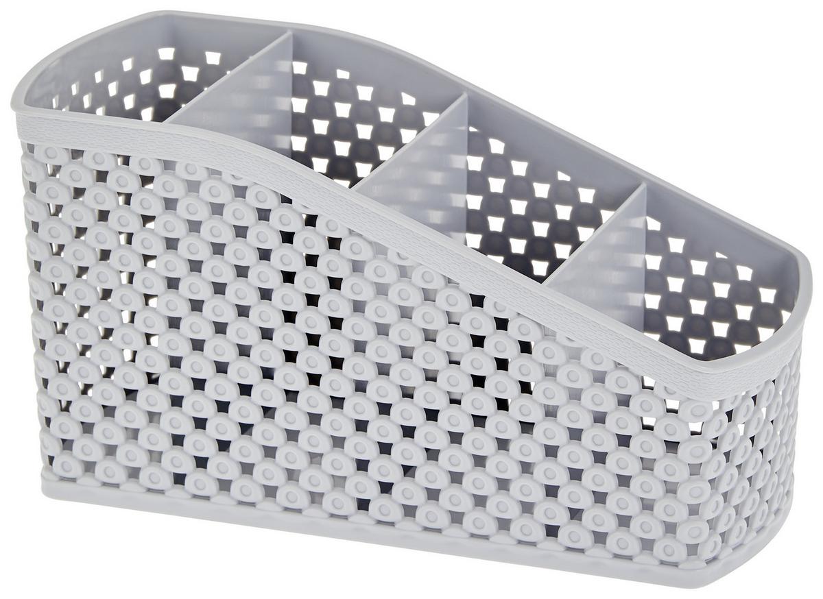 Tisch-Organizer Damond 20 cm Kunststoff Hellgrau 4 Fächer - Grau, Basics, Kunststoff (9,5/19,8/10,6cm) - Luca Bessoni