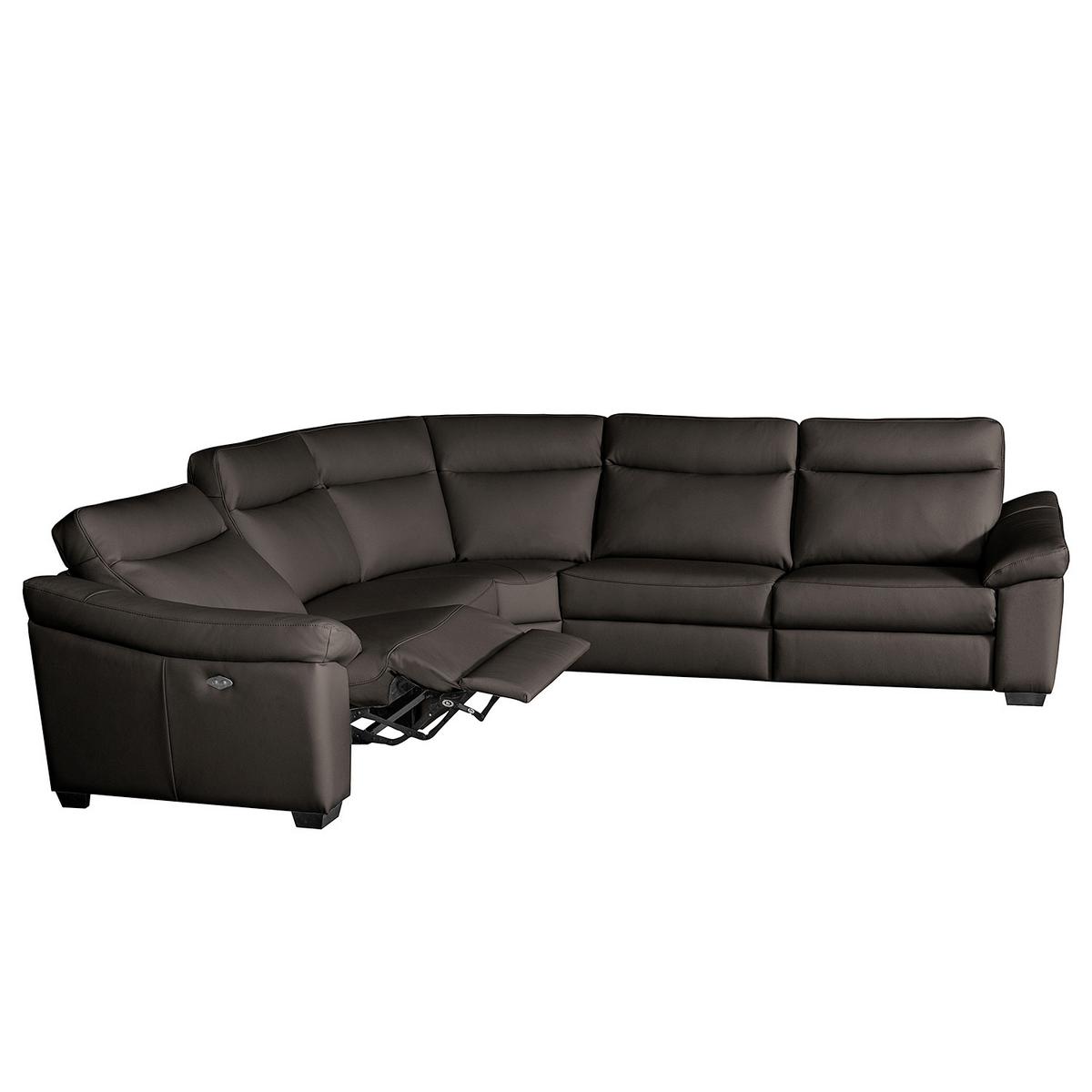 Ecksofa Dakar Braun B: 299x299 Cm - Schwarz/Braun, Design, Leder (299/299cm) - Livetastic