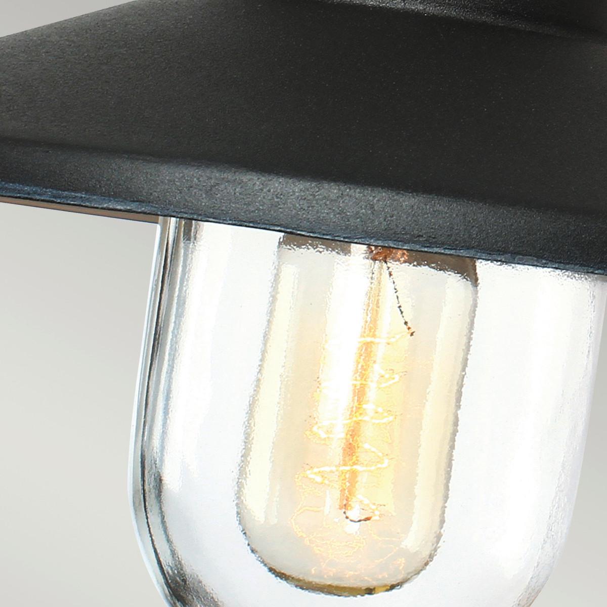 Außenwandleuchte Klampenborg-Bk - Schwarz, KONVENTIONELL, Glas/Metall (42/27,5/25,5cm) - Elstead Lighting