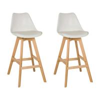 Barhocker-Set Scandi High Weiß B: 51 cm - Buchefarben/Weiß, MODERN, Holz/Kunststoff (51/99/51cm) - MID.YOU
