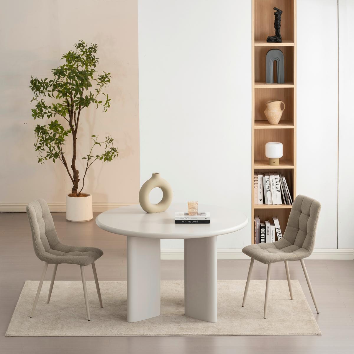 Polsterstuhl Adea Leinenoptik Taupe - Taupe/Beige, KONVENTIONELL, Holz/Textil (45/88/55cm) - P & B