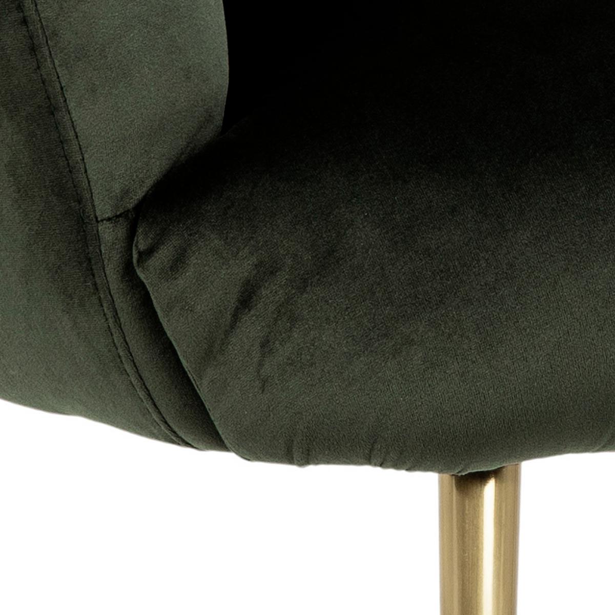 Esszimmerstuhl Daniella Dunkelgrün Gepolstert - Dunkelgrün/Goldfarben, Design, Textil/Metall (76/81/76cm) - Livetastic