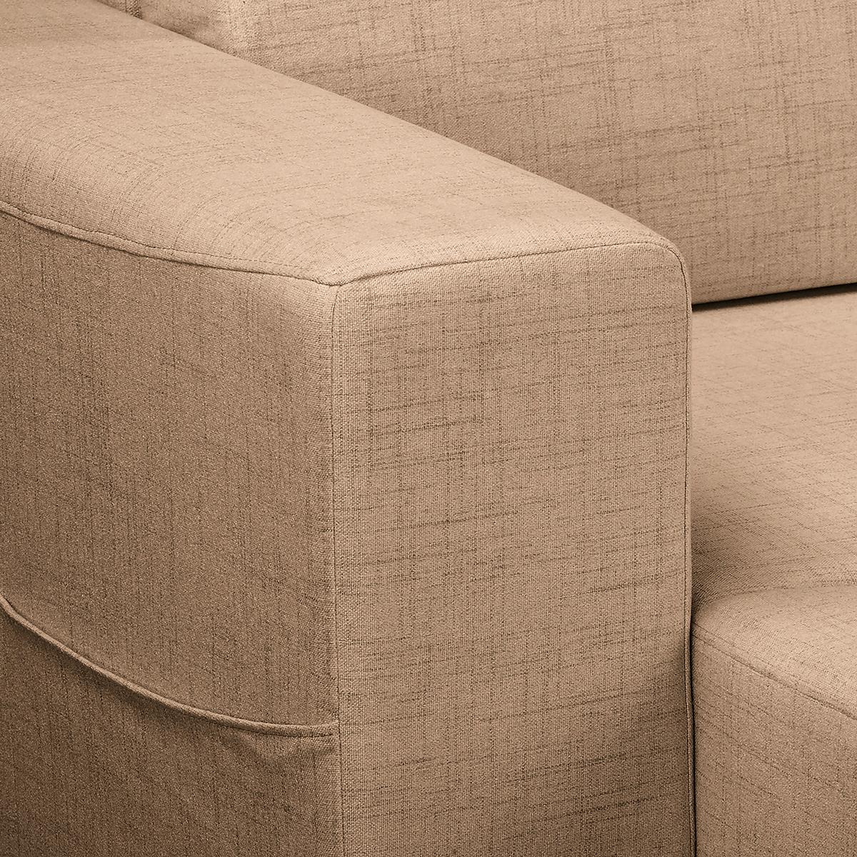 Ecksofa Bella Beige S: 257x174 cm - Wengefarben/Beige, Design, Textil (257/174cm) - Livetastic