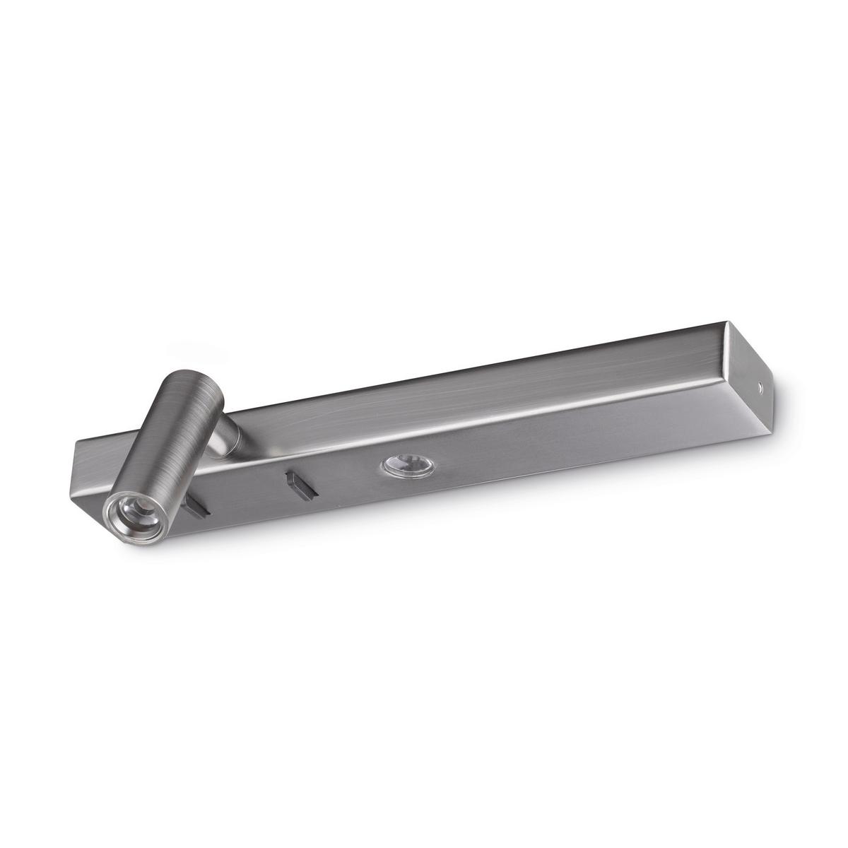 LED-Wandleuchte Bonne Nickelfarben B: 6 cm - Nickelfarben, Basics, Metall (22/6/6,5cm) - Ideal Lux