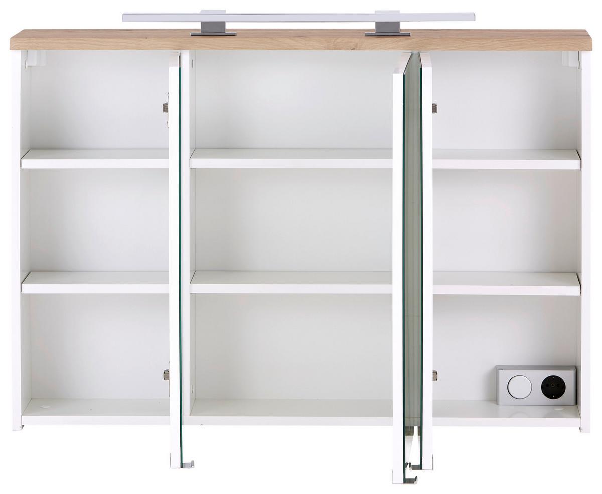 Tükrös Szekrény Marbella - fehér, Modern, faalapú anyag/Üveg (100/70/20cm)