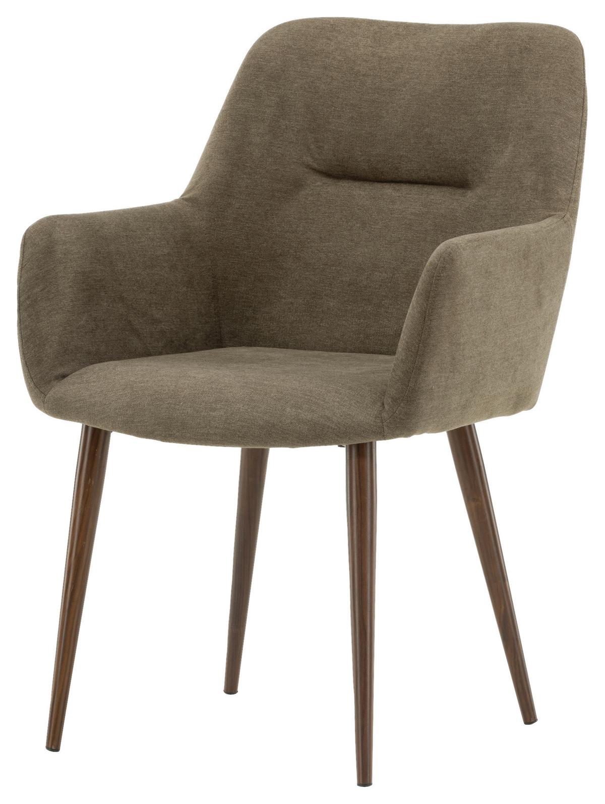 Stuhl-Set Tomorrow - Dunkelgrau/Braun, Design, Textil/Metall (60/90/62cm) - Livetastic