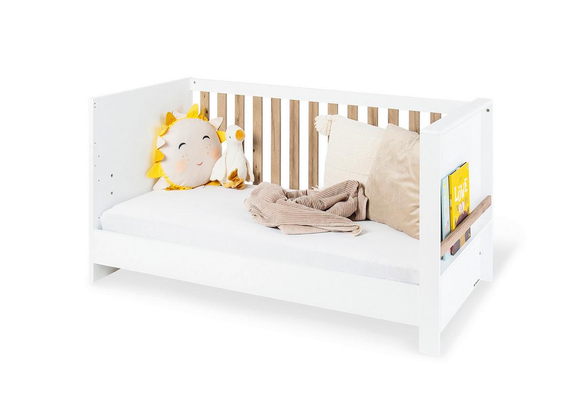 Gitterbett Lova - Naturfarben/Weiß, Basics, Holz (150/79/81cm) - Pinolino