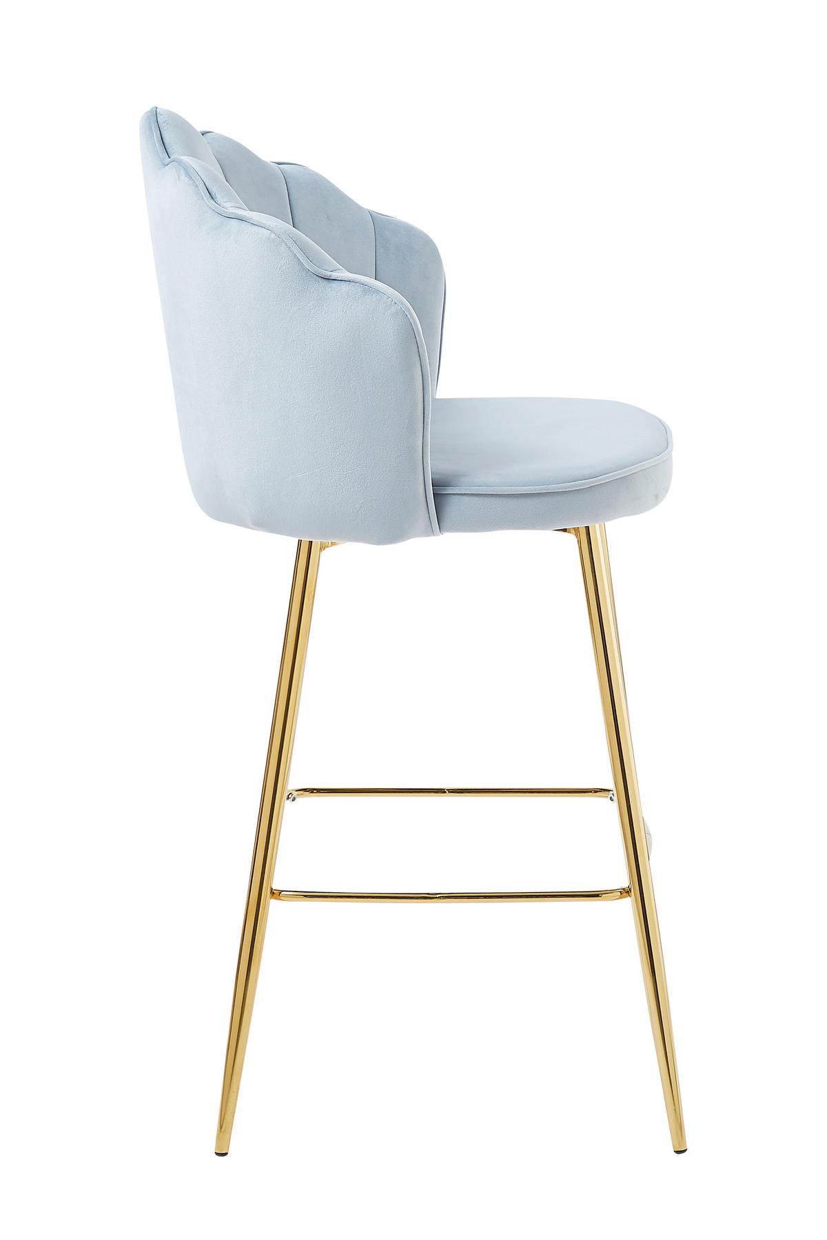 Barhocker-Set Hellgrau B: 52 cm - Goldfarben/Hellgrau, MODERN, Textil/Metall (52/100/54cm) - Livetastic