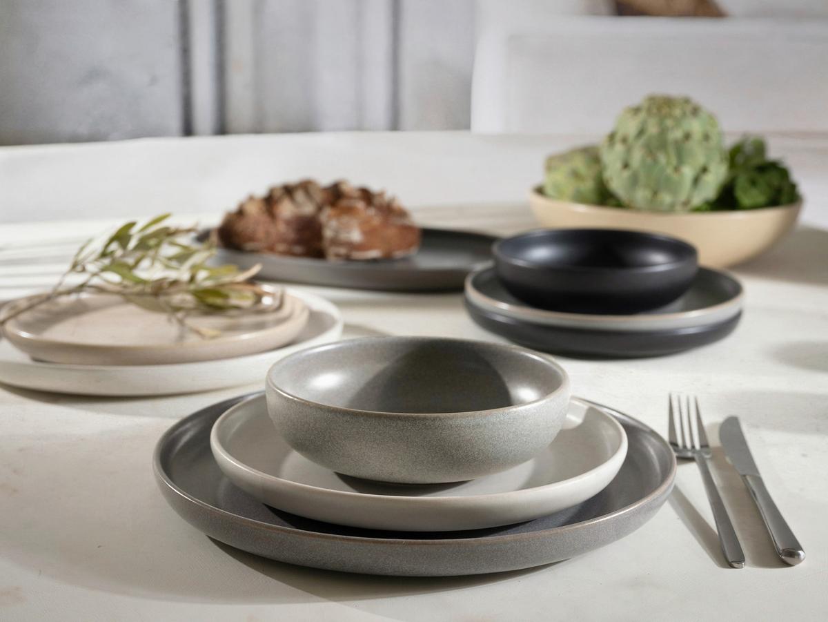Tafelservice Uno Metropol Multicolor, 12 -Teilig., Steinzeug - Multicolor, Basics, Keramik - Creatable