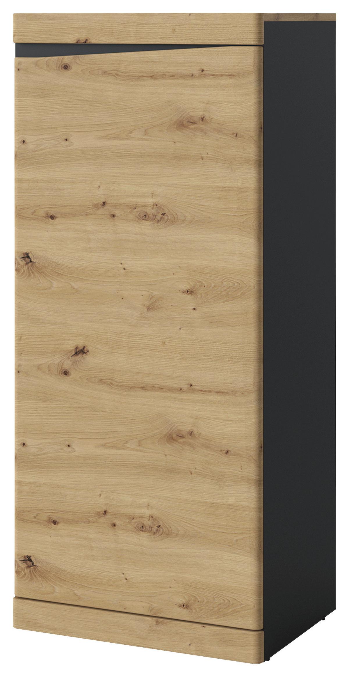 Kommode Turino B: 54 cm - Anthrazit/Eiche Artisan, Trend, Holzwerkstoff (54/122,8/39,9cm)
