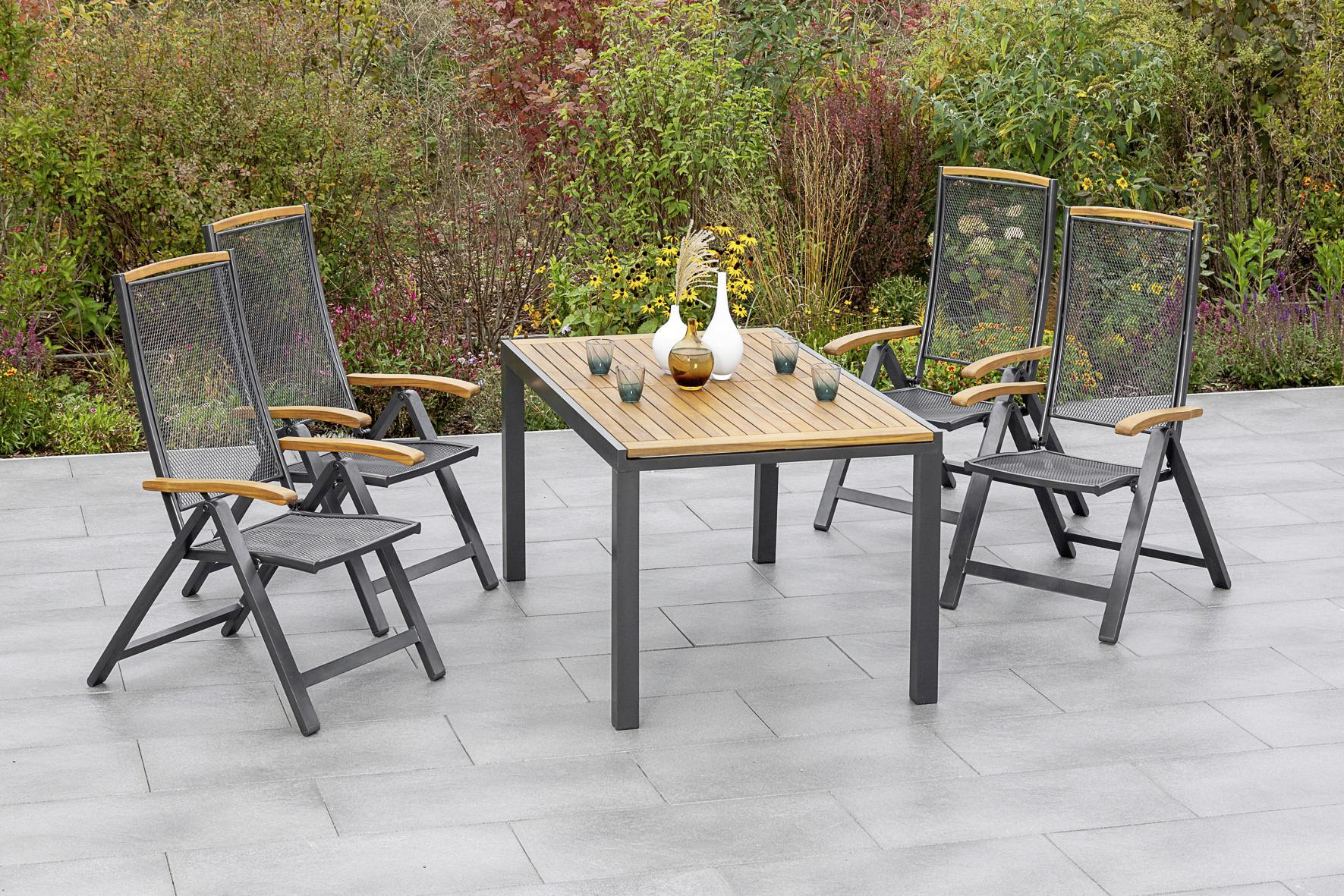 Gartenklappsessel TILOS aus Aluminium und Akazie