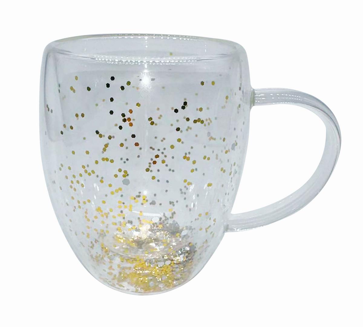 Tasse Alena - Klar/Goldfarben, Basics, Glas/Kunststoff (9/11,5cm) - James Wood