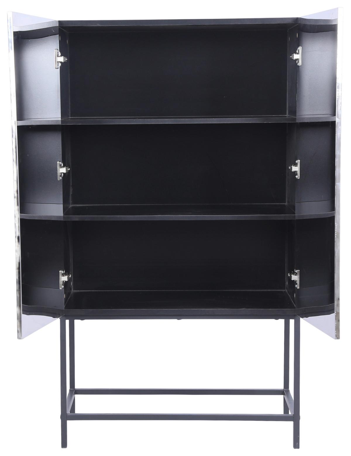 VYSOKÁ KOMODA MARLENE - čierna/farba ušľachtilej ocele, Design, kov/kompozitné drevo (80/140/40cm) - Mömax