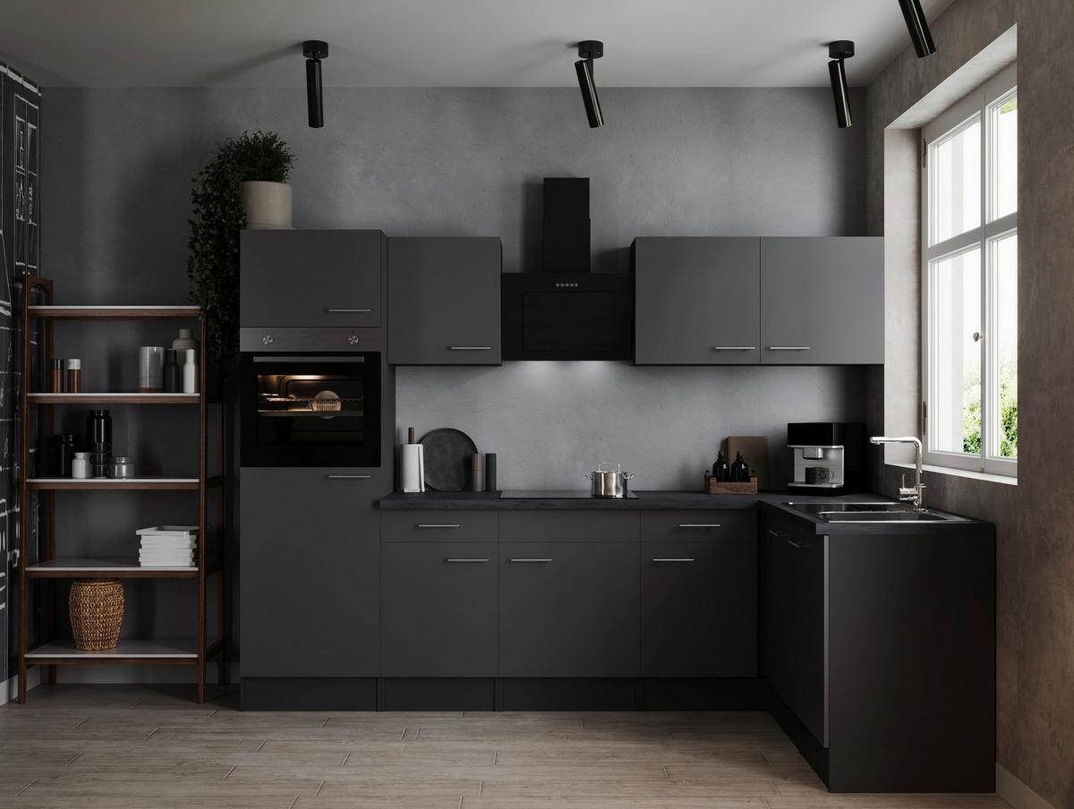 Eckküche Oliver Grau S: 280x172 Cm - Grau, Design, Holzwerkstoff (280/172cm) - Respekta