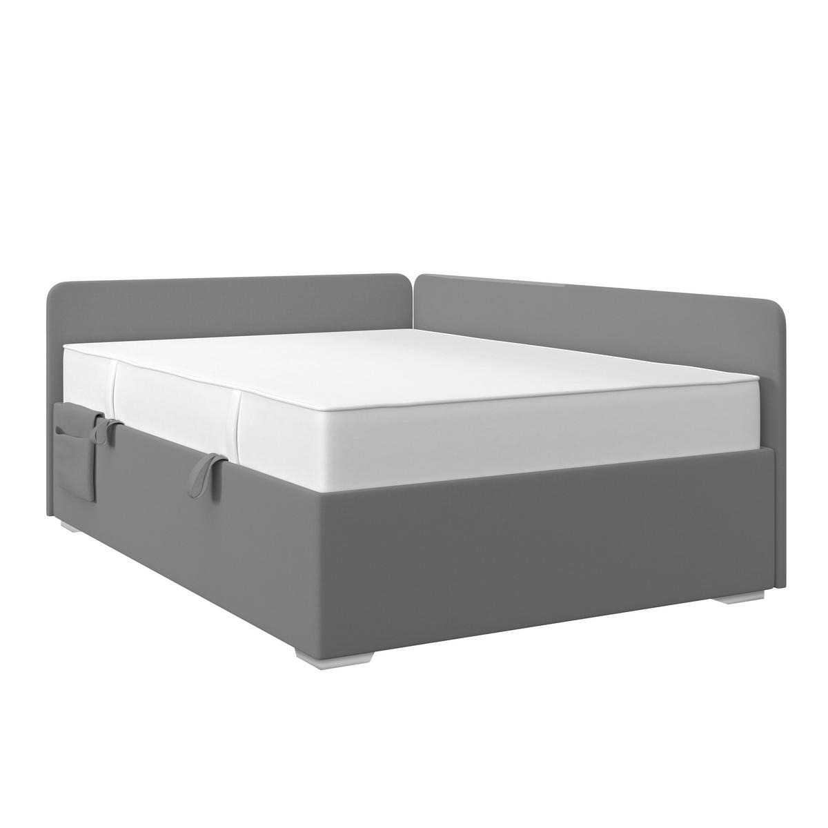 Kárpitozott Ágy Remi 140/200cm - antracit, Modern, textil/fa (140/200cm)