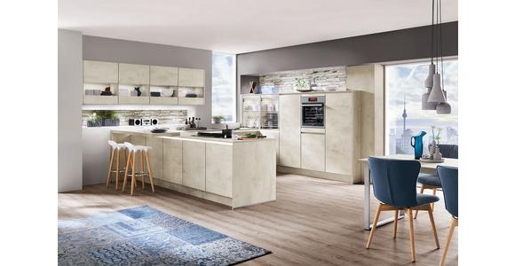 Einbauküche Riga Frei Planbar Modern, Grifflos - Sandfarben, MODERN, Holzwerkstoff - Vertico
