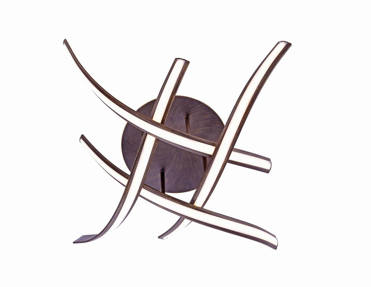 LED-Deckenleuchte Linda L: 73 cm 4-Flammig, dimmbar - Rostfarben, Design, Metall (73/73/20cm) - Paul Neuhaus