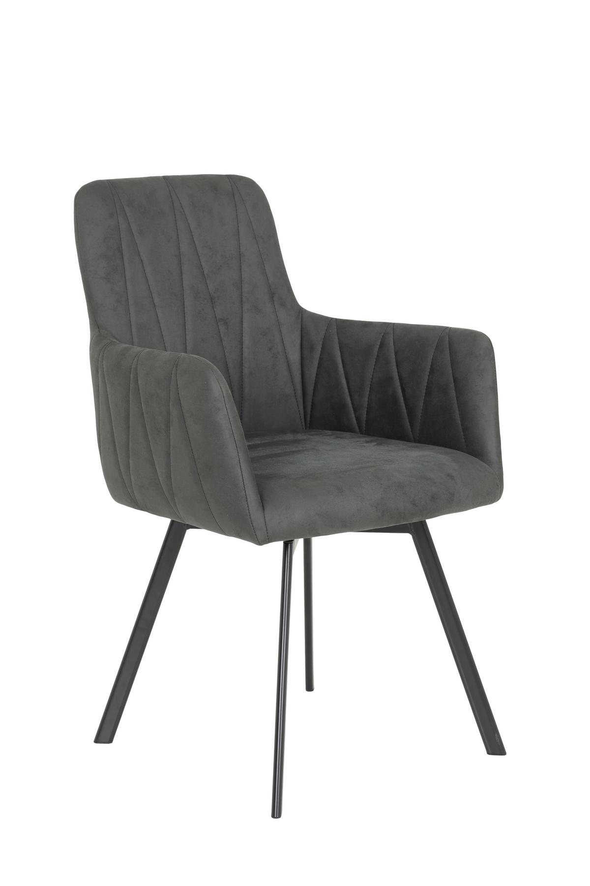 Tischgruppe Gesa II G - Anthrazit/Eiche Artisan, MODERN, Holzwerkstoff/Textil (140 - 180/76/90cm) - MID.YOU