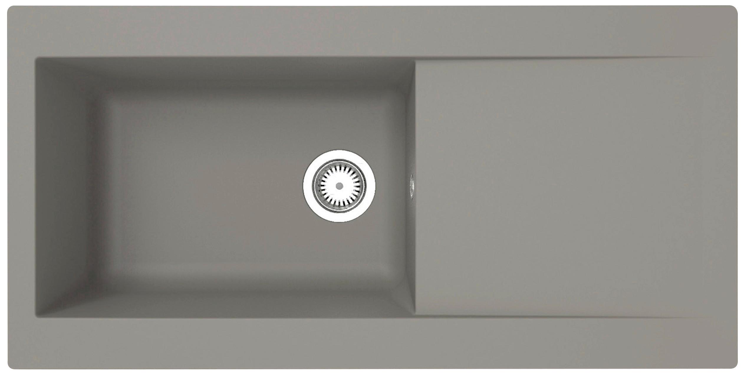 SPÜLE Betongrau B: 100cm - Grau, Trend, Glas/Kunststoff (100/19,8/50cm) - Respekta