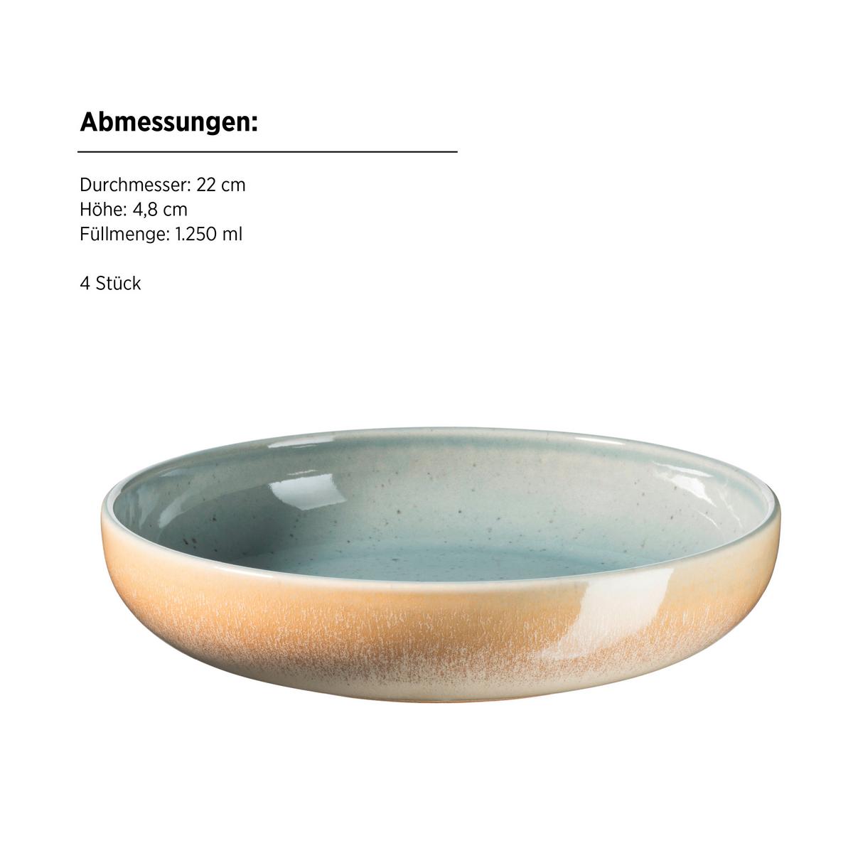 Tafelservice Candy Pastellblau 8-teilig - Pastellblau, Basics, Keramik - Mäser