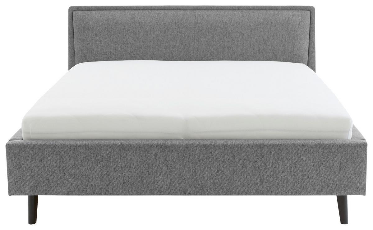Polsterbett Frieda 180x200cm Grau, inkl. Bettkasten - Schwarz/Grau, KONVENTIONELL, Holz/Textil (180/200cm) - Livetastic