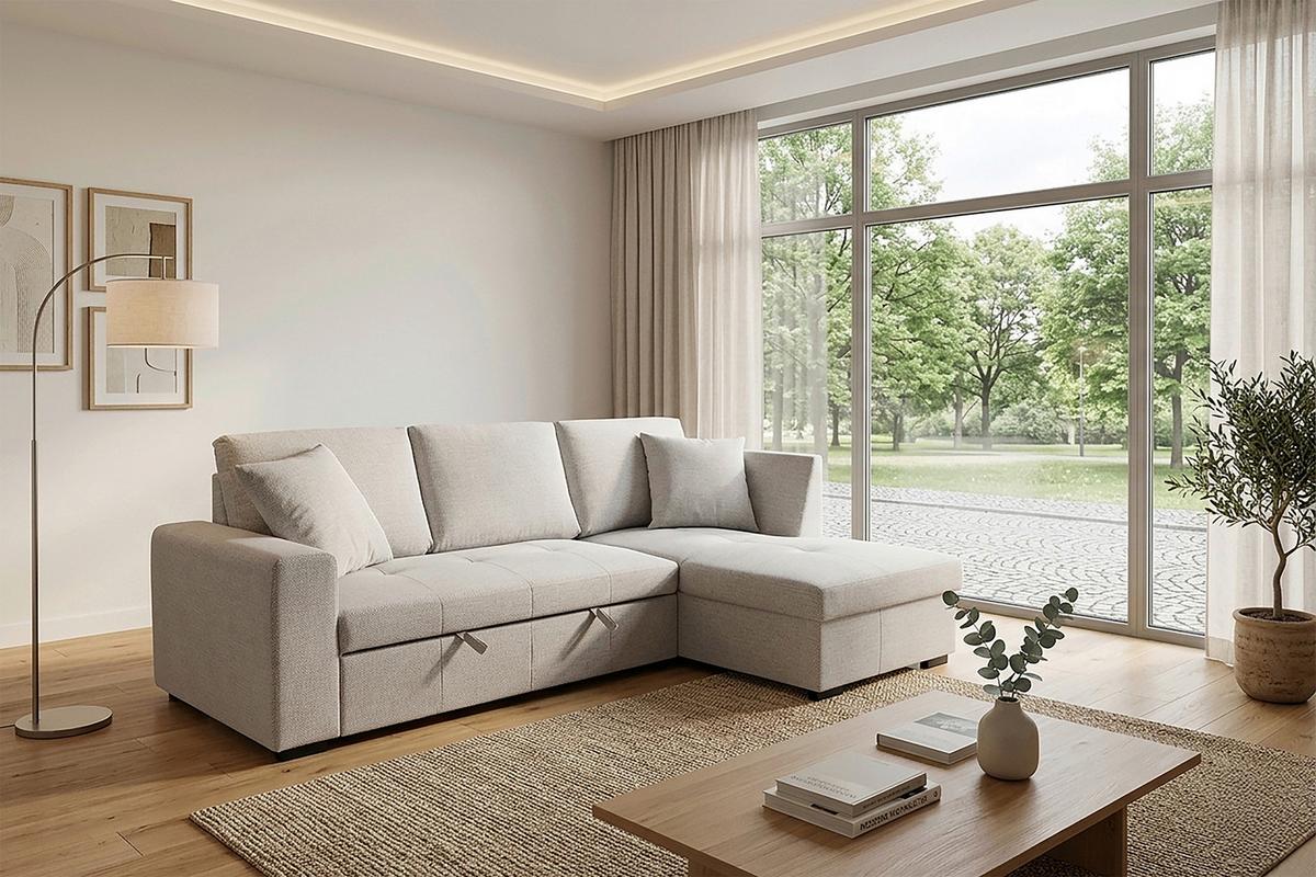 Ecksofa Lukas Silberfarben S: 239x158 Cm - Silberfarben, Trend, Textil (239/158cm)