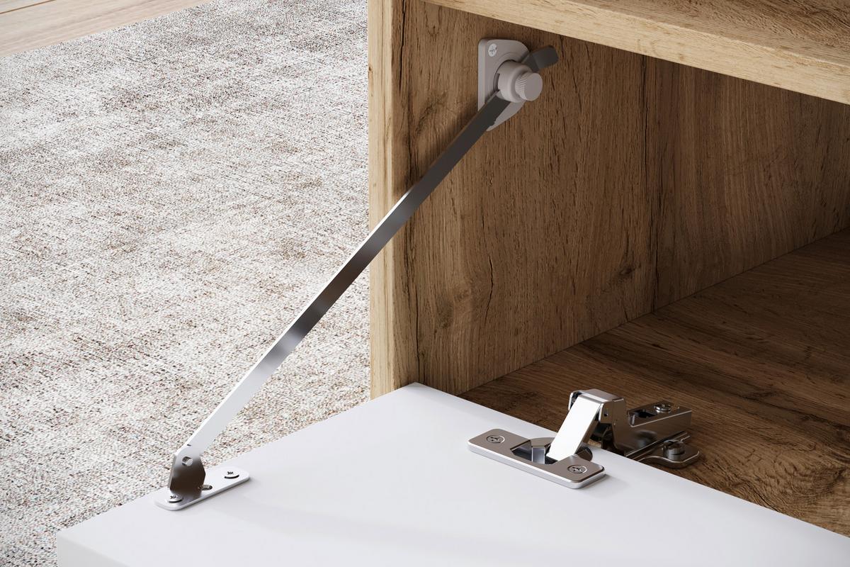 Couchtisch Narobi-ii Eiche Wotan/weiß B: 90 Cm - Eiche Wotan/Weiß, Trend, Holzwerkstoff/Kunststoff (90/45/55cm) - P & B