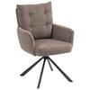 Armlehnstuhl Lina Taupe Sitzfl. 180° drehbar, B: 60cm - Taupe/Schwarz, KONVENTIONELL, Textil/Metall (60/95/67cm) - MID.YOU