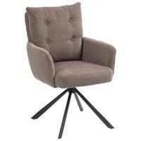 Armlehnstuhl Lina Taupe Sitzfl. 180° drehbar, B: 60cm - Taupe/Schwarz, KONVENTIONELL, Textil/Metall (60/95/67cm) - MID.YOU