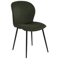 Čalouněná židle EVELYN, olivová - černá/olivově zelená, Konvenční, kov/textil (43/82/58,5cm) - MID.YOU