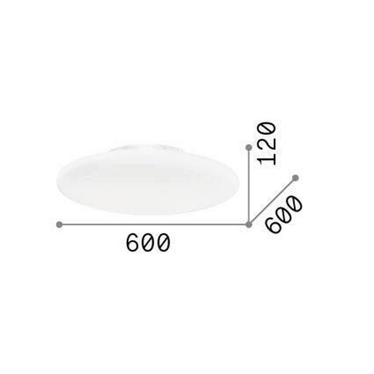 Deckenleuchte Smarties Weiß D: 60 Cm - Weiß, Basics, Glas (60/12cm) - Ideal Lux
