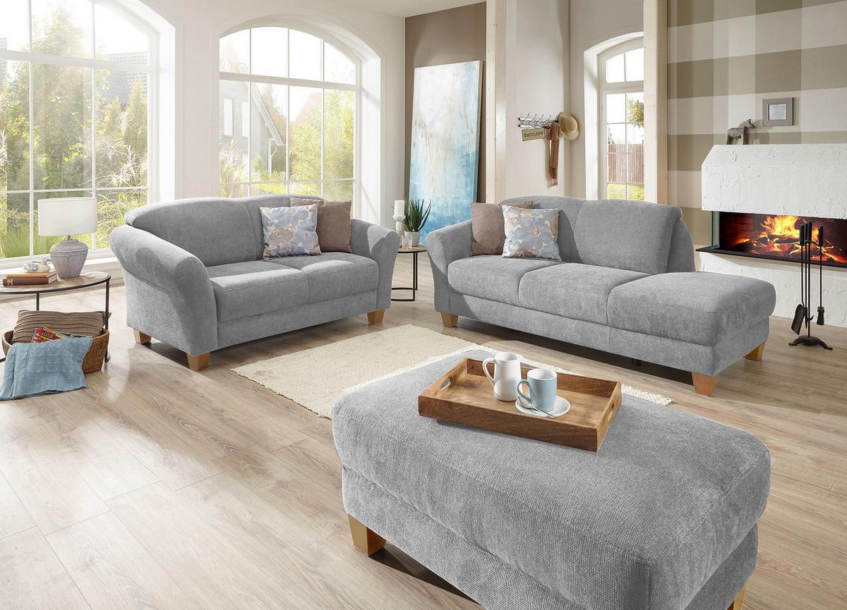 Récamiere Gotland V Silberfarben B: 194 cm - Silberfarben/Naturfarben, KONVENTIONELL, Textil (194/84/91cm) - Sit & More