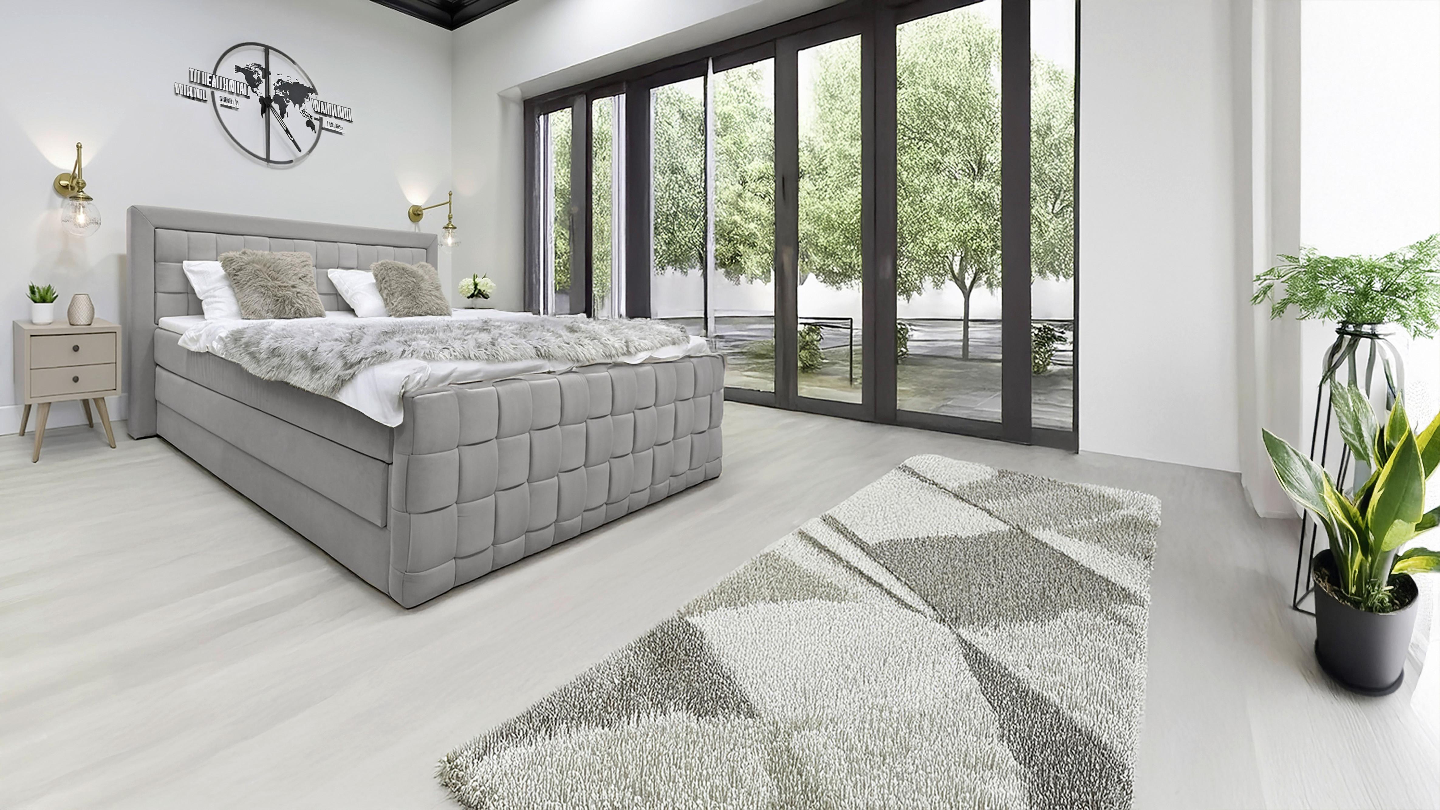 Boxspringbett Grenada Graphitfarben Lf: 180x200 Cm - Graphitfarben, MODERN, Textil (180/200cm) - Livetastic