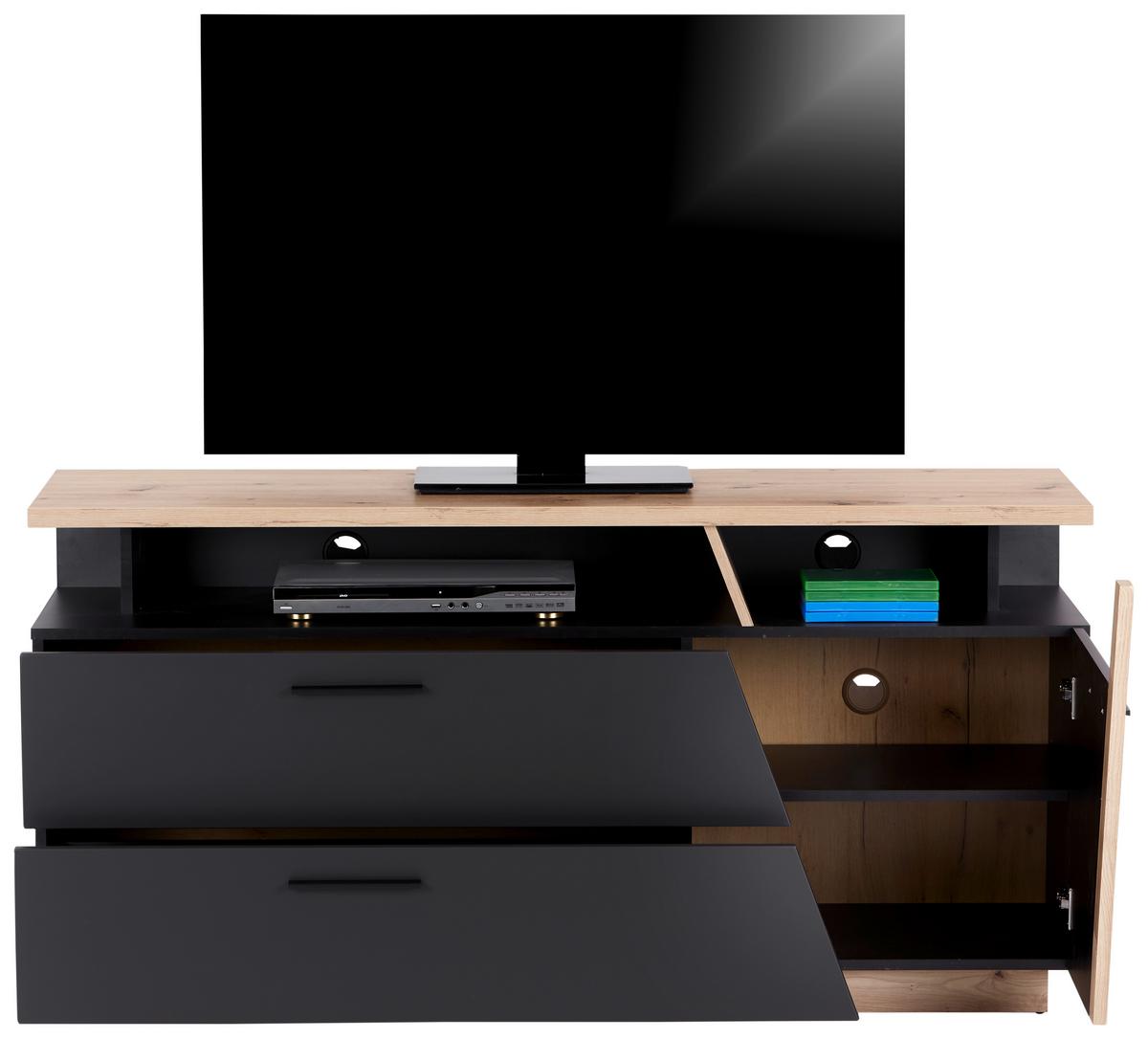 Phonotisch Maxi B: 150 cm Grau/Eiche Dekor - MODERN, Holzwerkstoff (150/75/42cm)