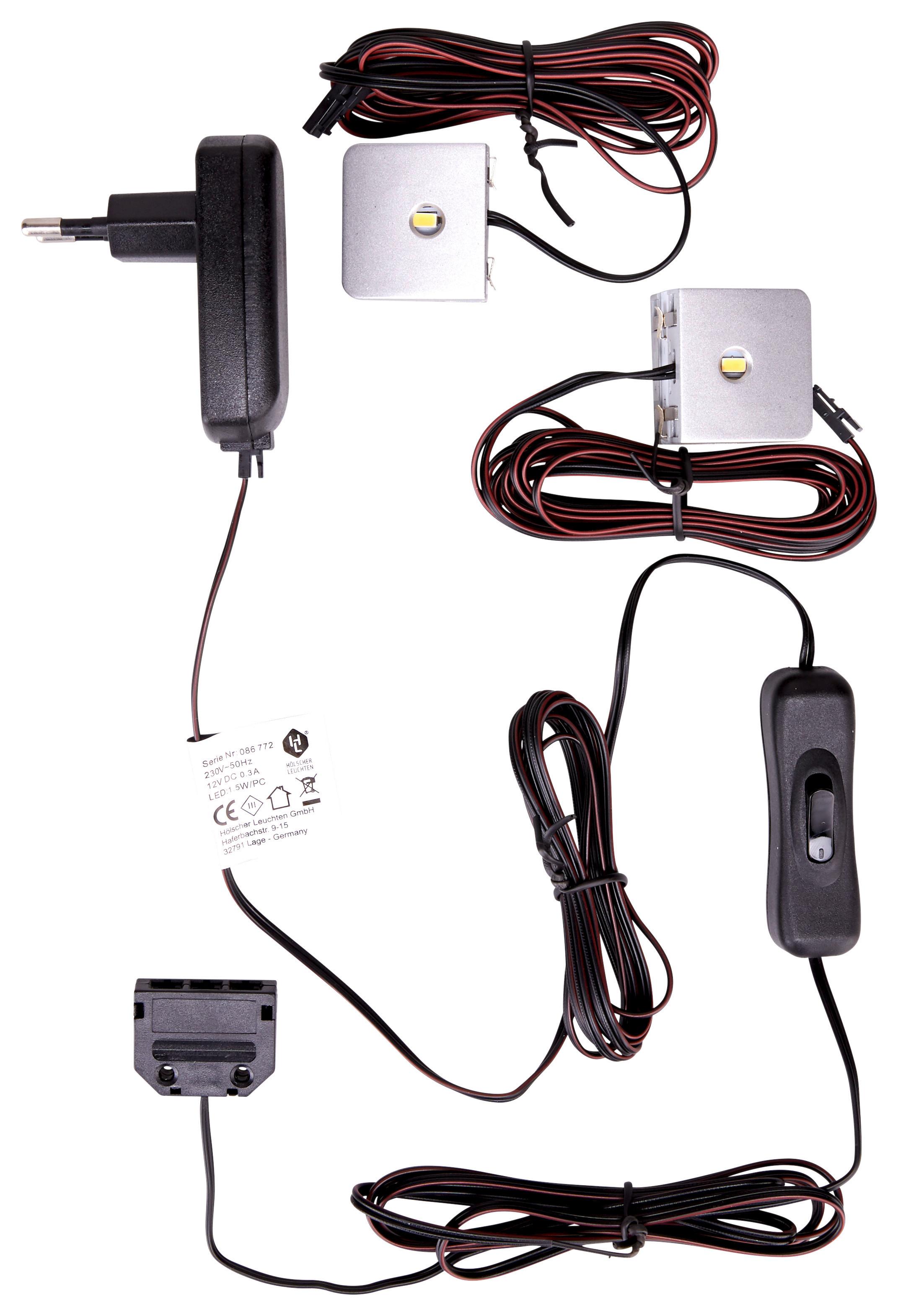 Glasbodenbeleuchtung 2er-Set Led Clips 1,5w Handschalter