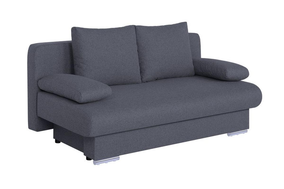 Rozkladacia pohovka BORA, tmavosivá tkanina LUMOS - čierna/chrómová, Design, kompozitné drevo/textil (193/85/86cm) - P & B