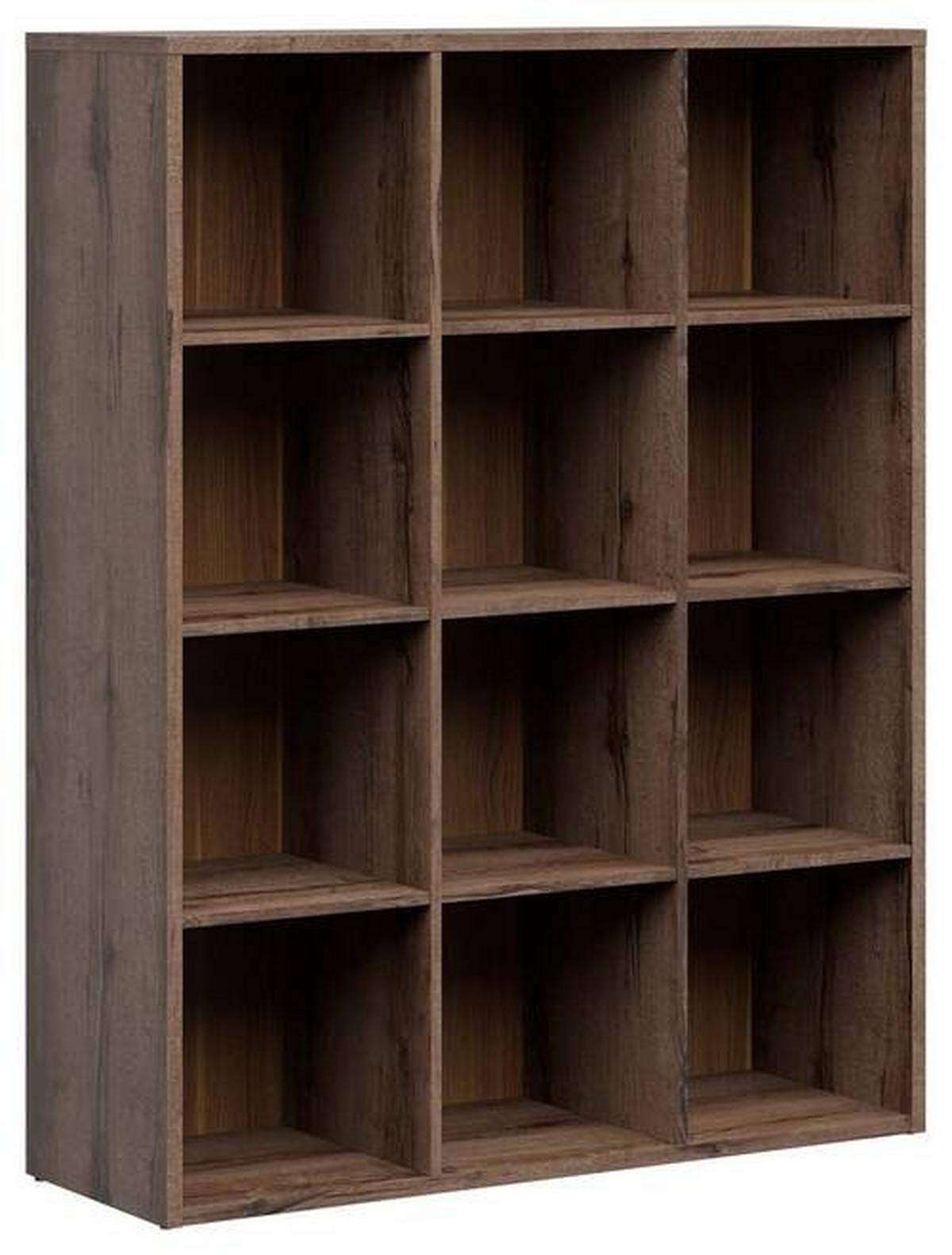 Regal Nepo Plus Bookshelf - Eichefarben/Schwarz, Design, Holzwerkstoff (114/146,5/38,5cm)