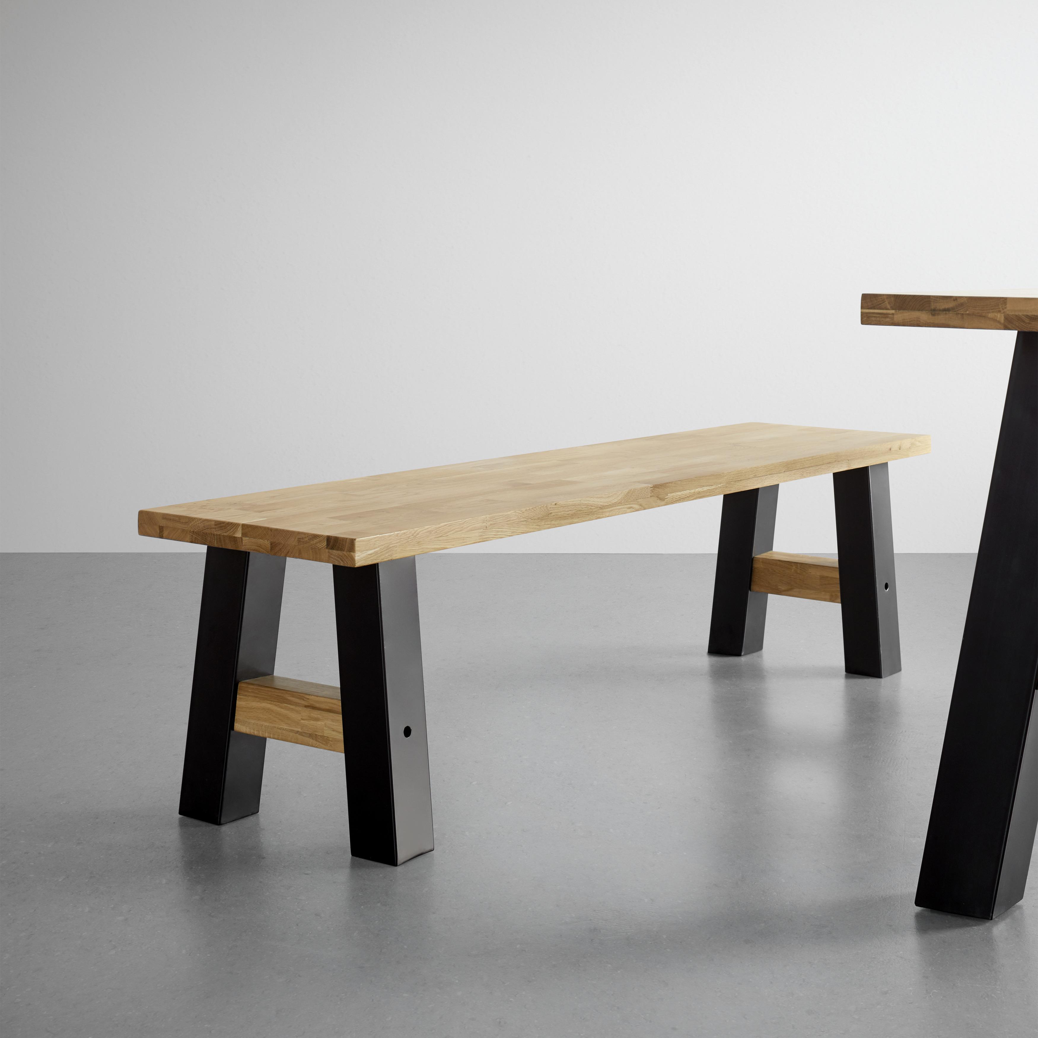 Sedací Lavice Do Jídelny Oliver, Dub / Černá - černá/barvy dubu, Moderní, kov/dřevo (160/45/40cm) - Modern Living