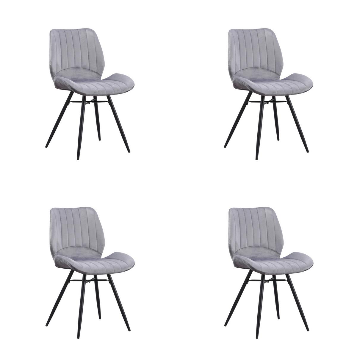 Stuhl-set Barron - Anthrazit/Schwarz, Design, Textil/Metall (47/82/55cm) - MID.YOU