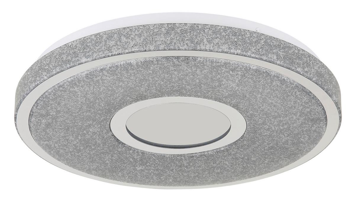 LED-DECKENLEUCHTE 3 Stufen über Wandschalter - Klar/Chromfarben, Basics, Kunststoff/Metall (38/6,5cm) - Globo