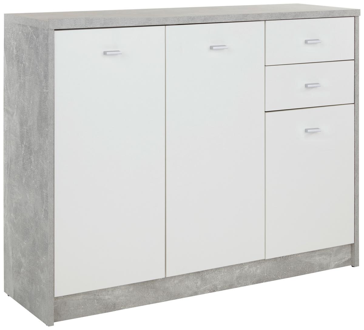 KOMODA 4-YOU NEW YUK05 - šedá/bílá, Moderní, kompozitní dřevo/plast (109,1/85,4/34,6cm)