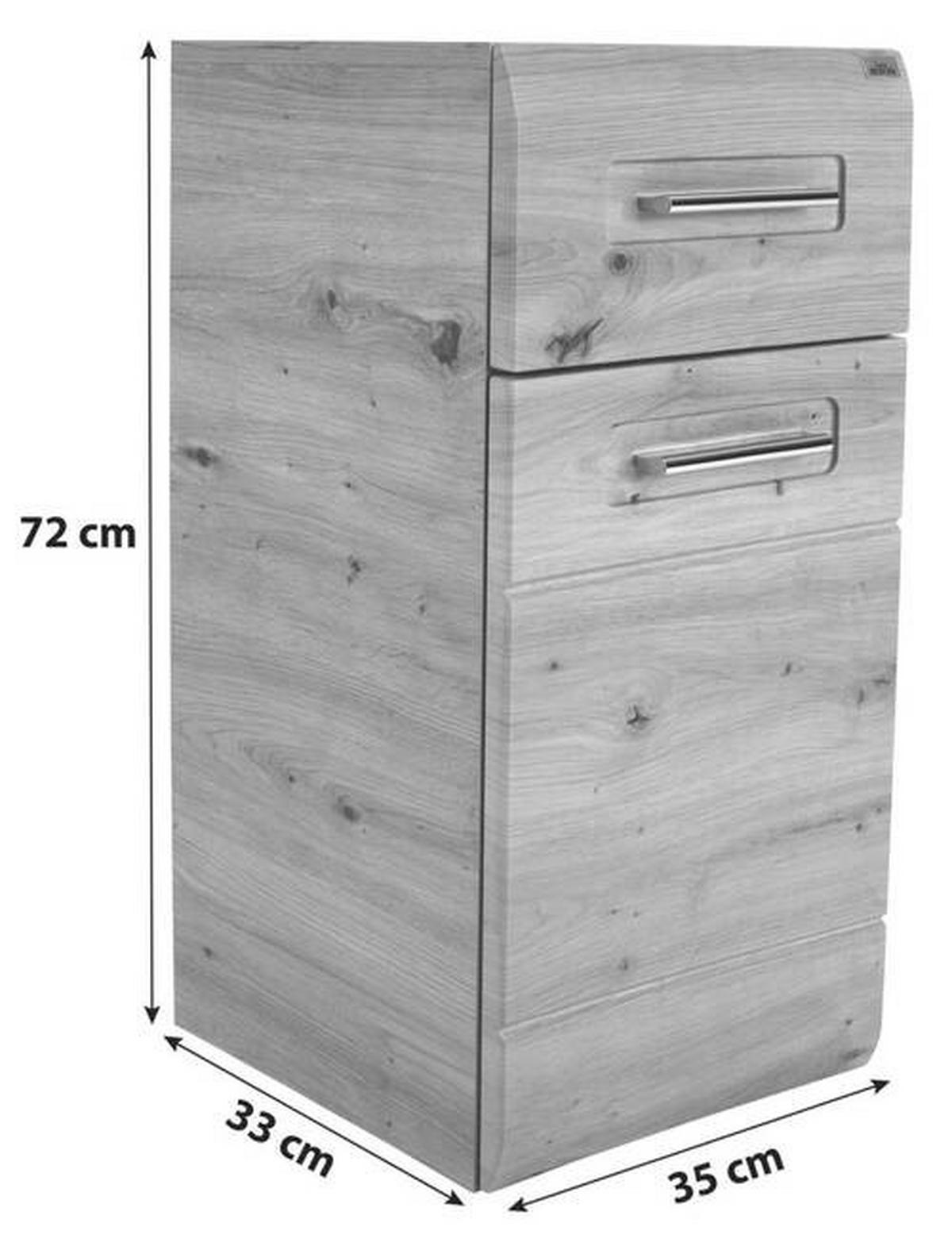 Unterschrank Mit Soft-close Avensis B: 35 Cm, Eiche Dekor - Eichefarben, MODERN, Holzwerkstoff (35/72/33cm) - Luca Bessoni