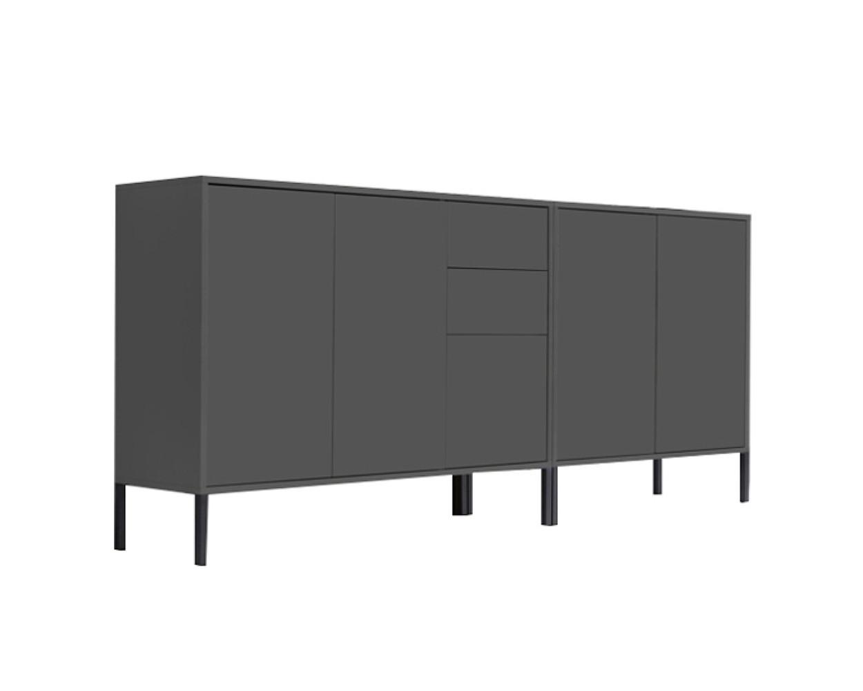 Sideboard Mailand Anthrazit B: 184,5 cm - Anthrazit, MODERN, Holzwerkstoff (184,5/86/33cm) - MID.YOU