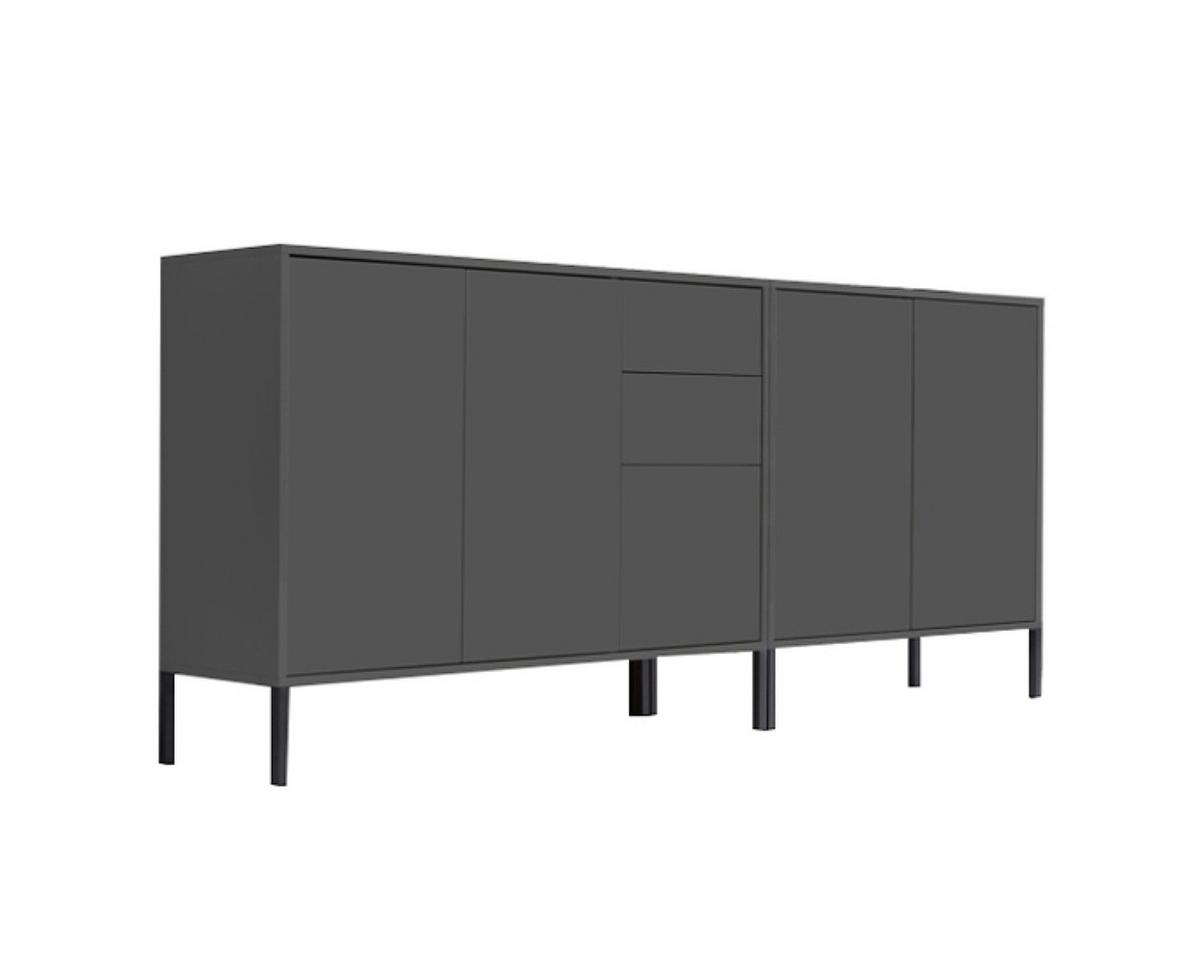 Sideboard Mailand Anthrazit B: 184,5 cm - Anthrazit, MODERN, Holzwerkstoff (184,5/86/33cm) - MID.YOU