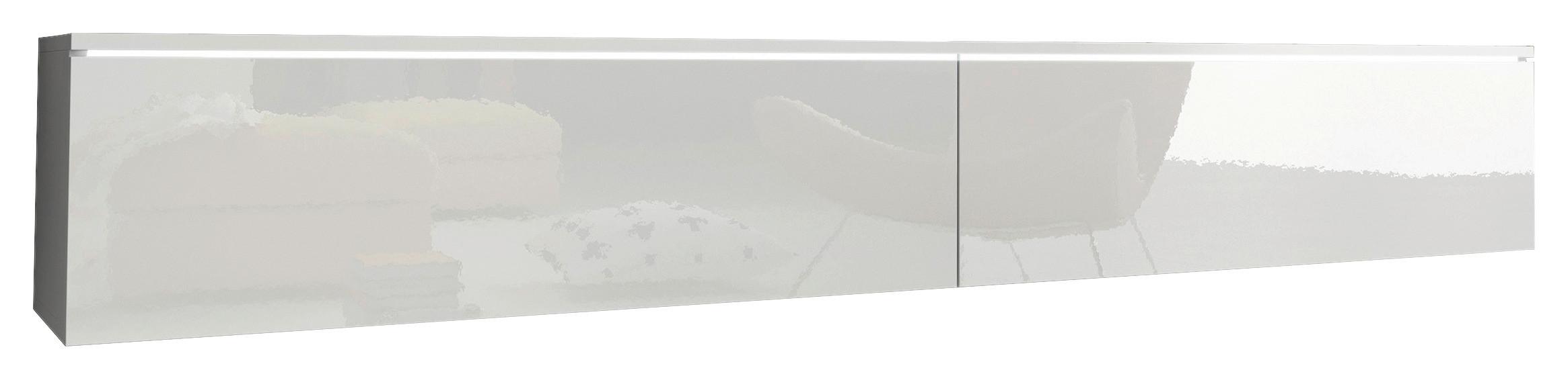 TV-Lowboard B: 180 cm Weiß Hochglanz