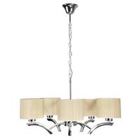 Pendelleuchte 35-04222 Draga - Chromfarben/Creme, KONVENTIONELL, Textil/Metall (58/58/95cm)