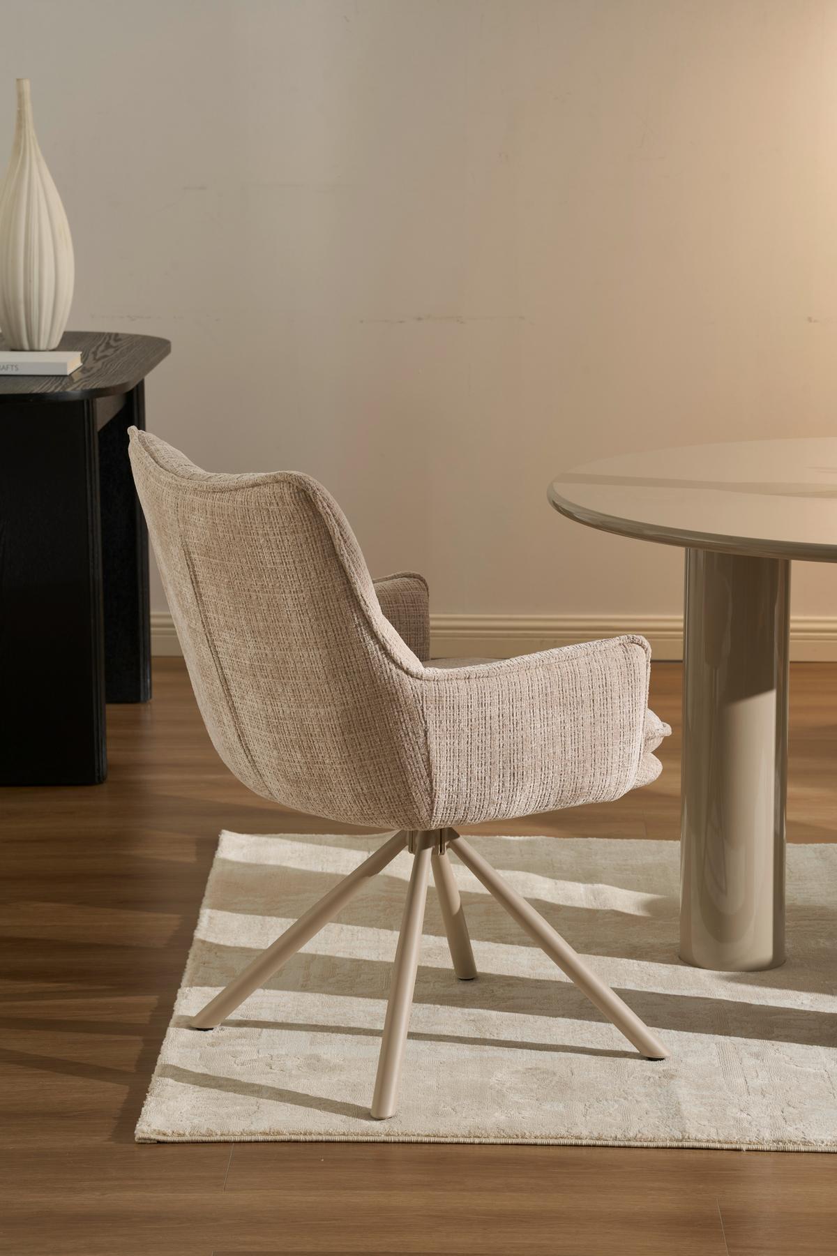 Armlehnstuhl Aria Beige B: 57 cm - Beige, MODERN, Holz/Textil (57/90/67cm) - Livetastic
