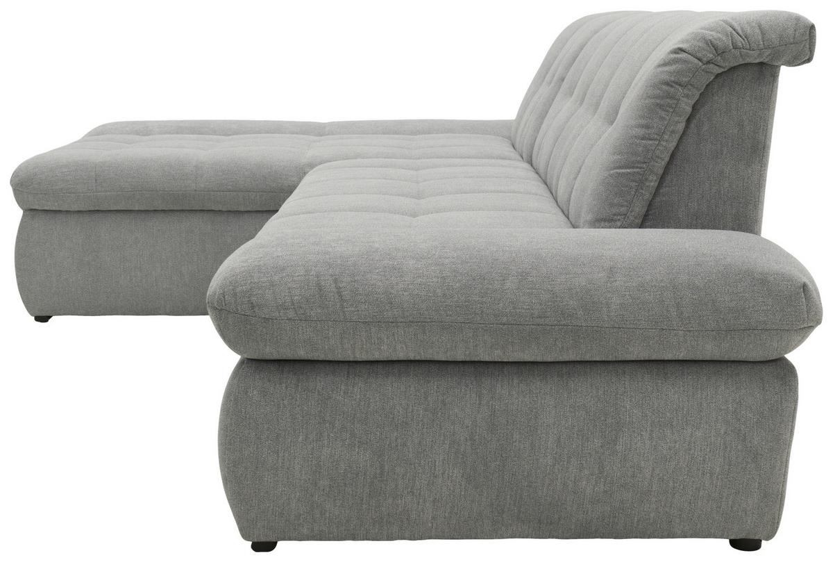 Ecksofa mit Schlaffunktion Moric Grau Mikrofaser - Chromfarben/Grau, KONVENTIONELL, Textil (172/300cm) - MID.YOU