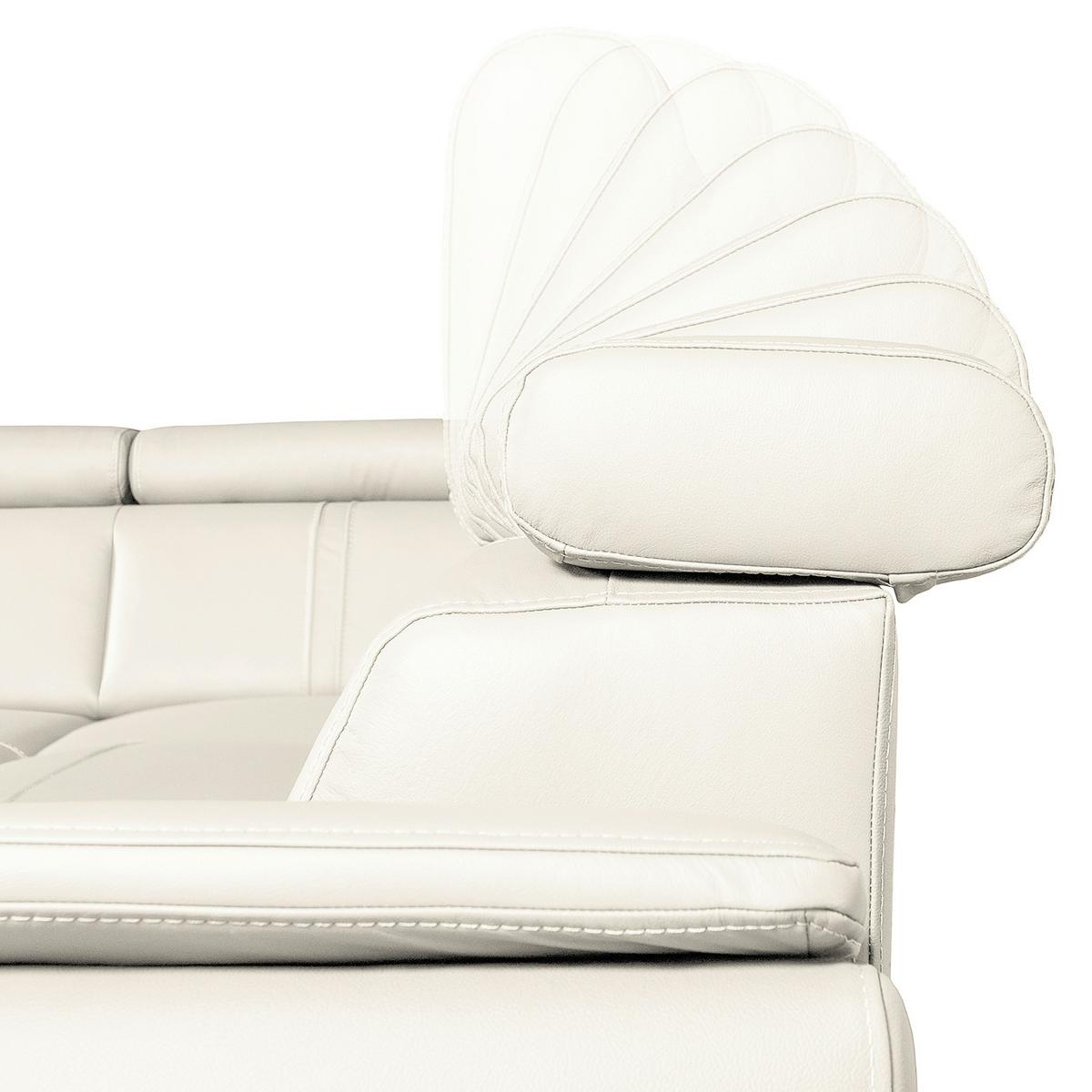 Ecksofa City Weiß B: 193x265 Cm - Wengefarben/Weiß, Design, Leder (193/265cm) - Livetastic